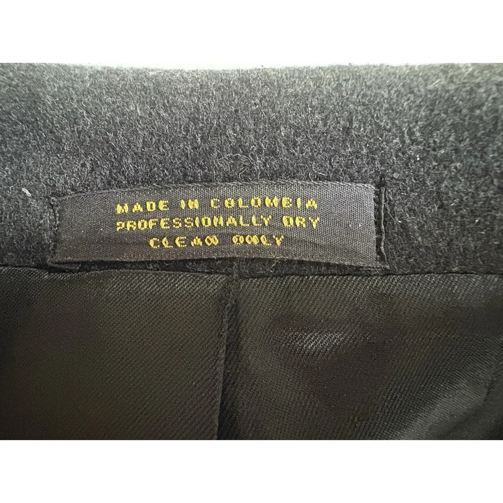 Oleg Cassini Cashmere Blend‎ Overcoat 44R Black Wool Italy Fabric Vintage EUC